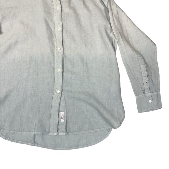 J. Crew Baird McNutt Blue Dip-Dye Relaxed Fit Linen Shirt Women’s Size 10 NWT - Picture 3 of 6